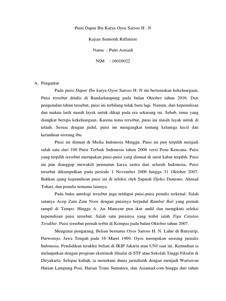 Puisi Tentang Ibu Iwan Fals Koleksi Puisi