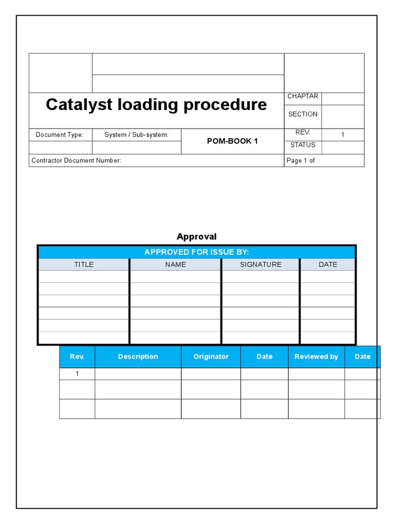 Catalyst Loading Procedure Overview | PDF | Personal Protective ...