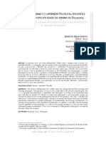 Sobre o Ensinar e o Aprender Filosofia: Reflexões Acerca Da Especificidade Do Ensino de Filosofia