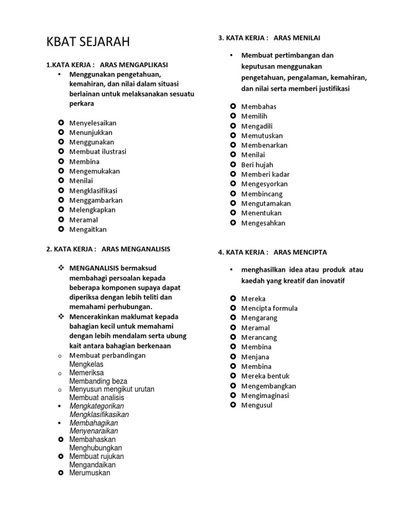 Kbat- Kata Kerja Ikut Aras