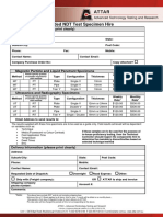 Test Specimen Hire Form