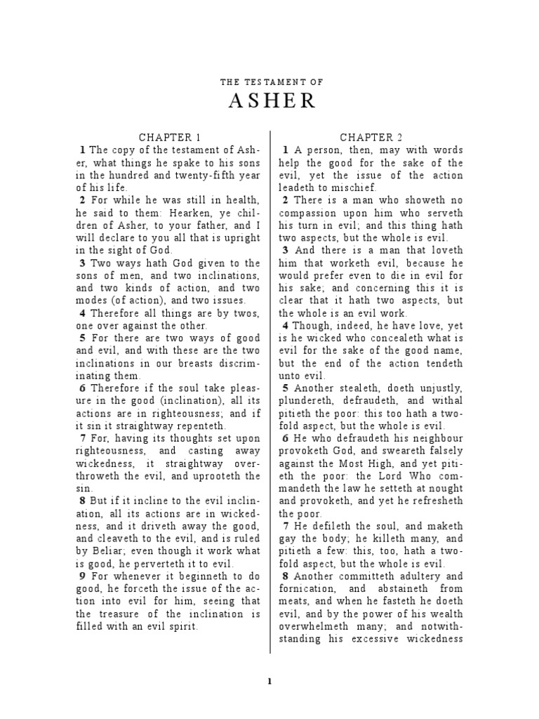 The Testament of Asher PDF Eternal Life (Christianity) Sin