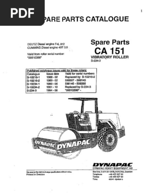 DYNAPAC CA 151 Spare Parts Catalogue s 234 3 PDF PDF 