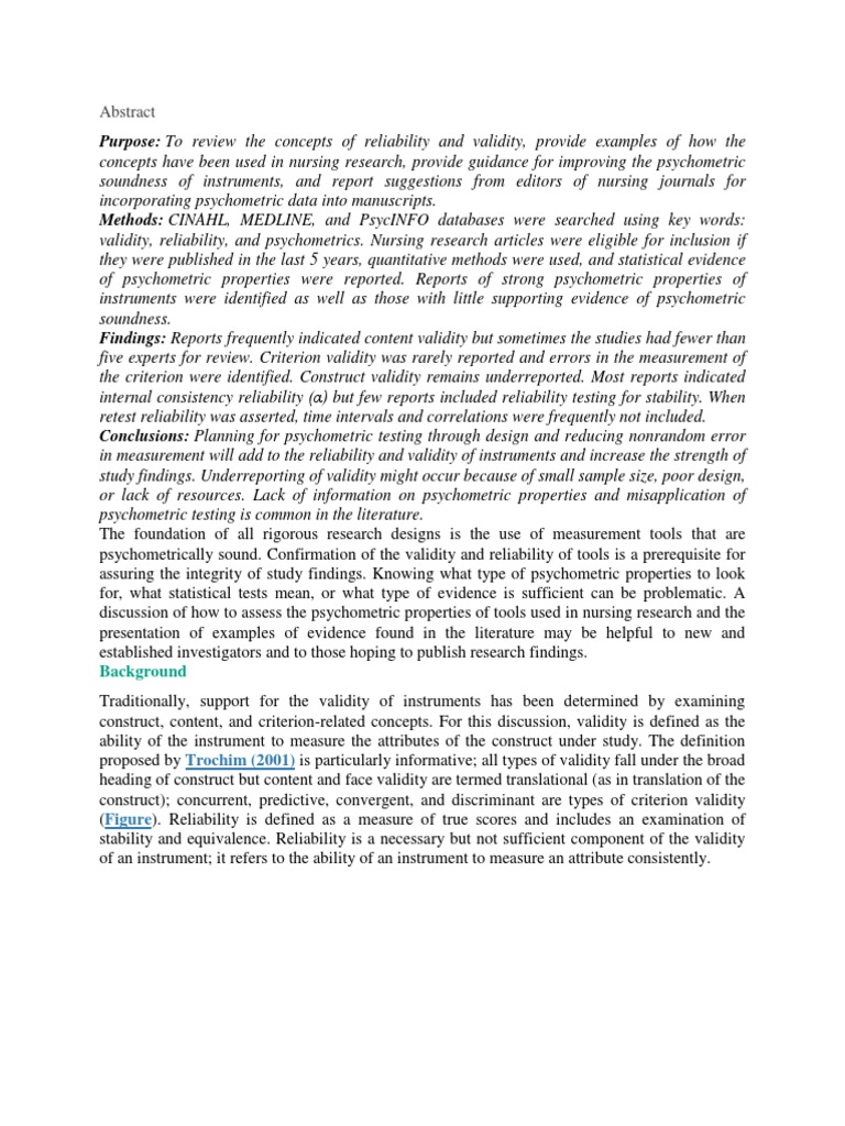 A Psychometric Toolbox For Testing Validity and Reliability | PDF ...