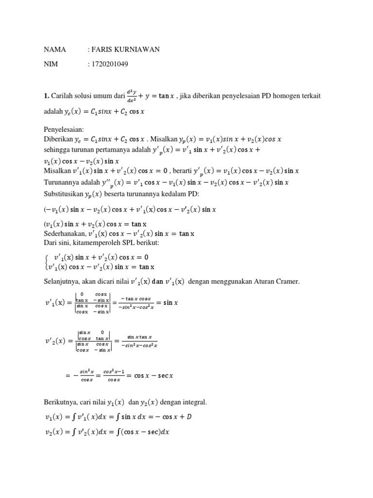 Persamaan Diferensial Orde 2