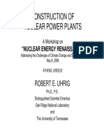 Construction of Nuclear Power Plants: Robert E. Uhrig