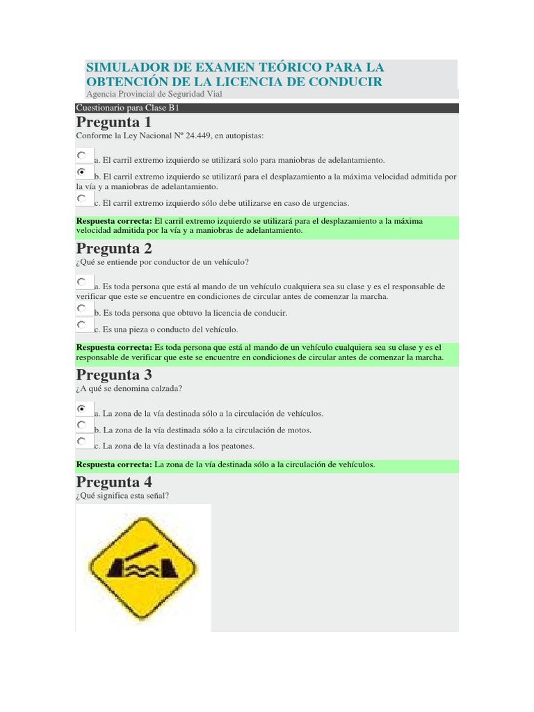 Simulador De Examen Teorico Para La Obtencion De La Licencia De Conducir Airbag Licencia De Conducir