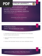 Presentation On PMU Based Transmission Line Protection Scheme (A Paper Summary)