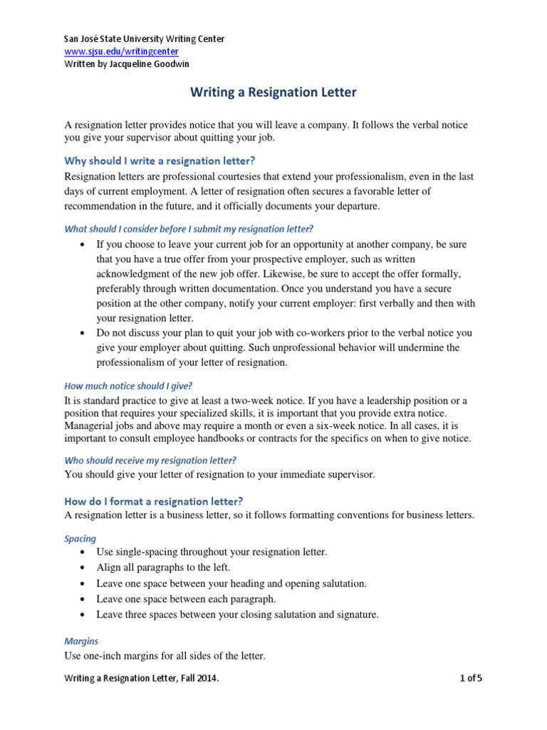 Resignation Letters  PDF  Employment  Business