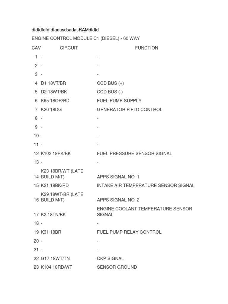 Diesel Engine Control Module Wiring Guide | PDF | Fuel Injection | Throttle
