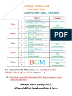 JADWAL PENGAJAR Caberawit Kel Parang