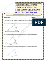 Recuperación Teoremas Del Seno, Coseno y Tangente.