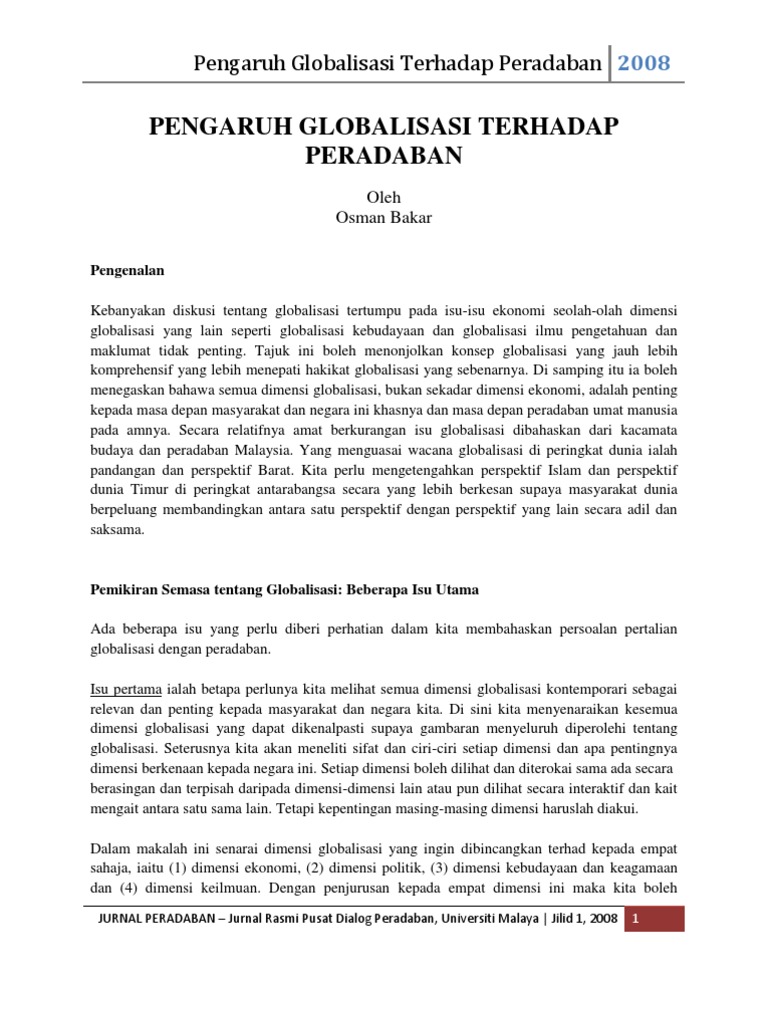 5 Pengaruh Globalisasi Terhadap Peradaban Pdf