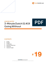 3-Minute Dutch S1 #19 Going Without: Lesson Notes