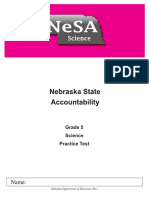 Grade 5 Science Practice Test: Nebraska Department of Education 2012