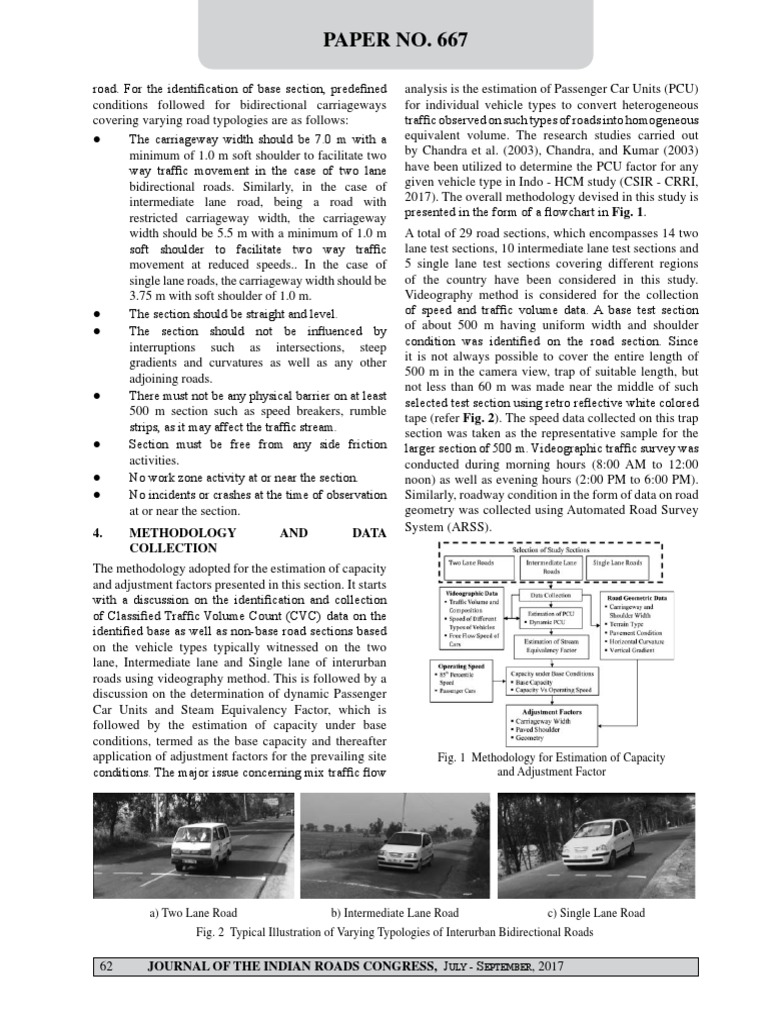 Paper No. 667: 4. Methodology and Data Collection | PDF | Lane | Traffic