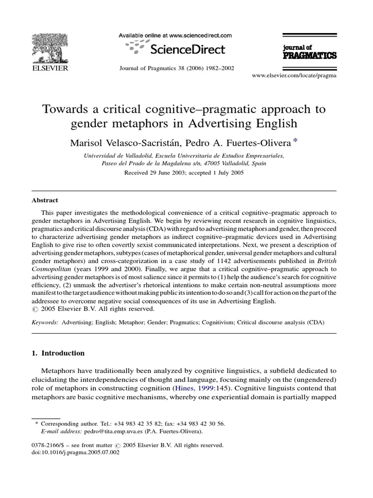 2006 Gender Met in Advertising en PDF | PDF | Relevance | Gender Role