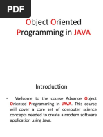 O O P Java: Bject Riented Rogramming in