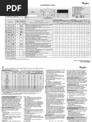 Manual Whirlpool AWSX 63213 | PDF | Washing Machine | Laundry