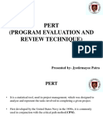 Pert (Program Evaluation and Review Technique) : Presented By-Jyotirmayee Patra