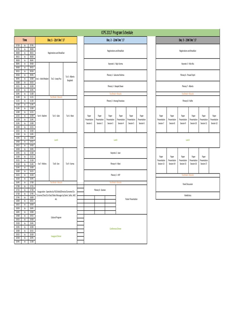 ICPS 2017 - Program Schedule | PDF