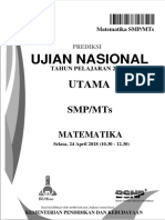 Soal, Kunci, Pembahasan Prediksi1 Un Matematika SMP 2017-2018