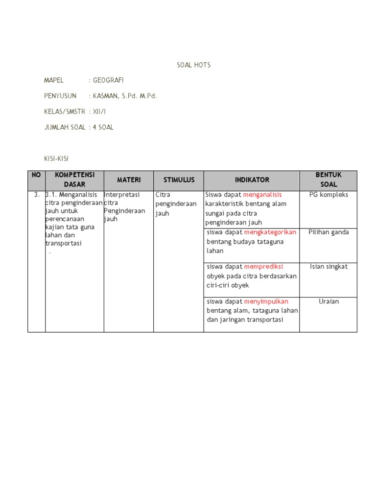 Soal Hots Geo 3