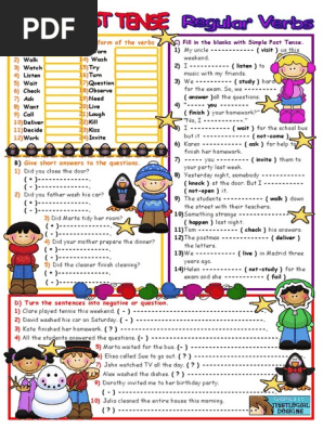 past simple regular verbs pdf question language mechanics