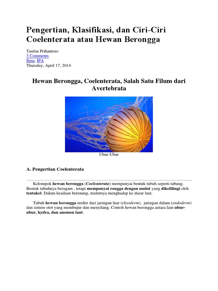 Habitat Dan Morfoerlogi Hidrizoa