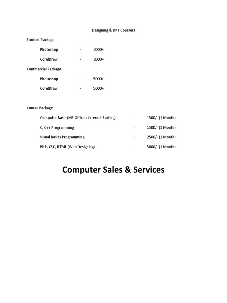 Computer Sales & Services | PDF