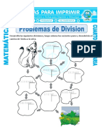 Ficha Problemas de Division para Cuarto de Primaria