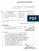 Revised Rates For Charge Allowance For Heads in Education Department