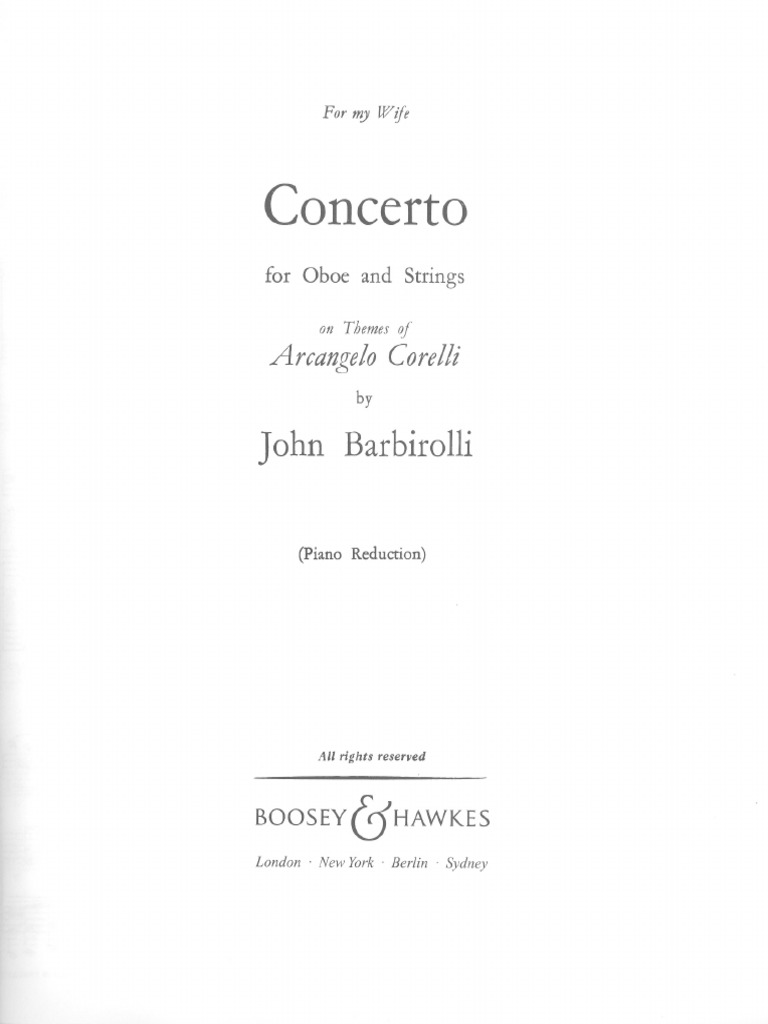 Corelli Barbirolli Oboe Concerto PDF PDF