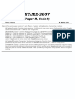 IIT JEE 2007 Hindi Paper 2 Instruction