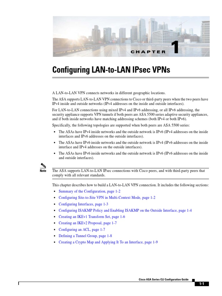 Configuring LAN-to-LAN IPsec VPNs | PDF | Virtual Private Network |  Internet Protocols