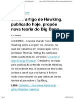 Último artigo de Hawking, publicado hoje, propõe nova teoria do Big Bang