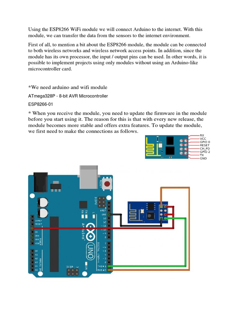 Connect Arduino to WiFi with ESP8266 Module | PDF | Arduino | Computer ...