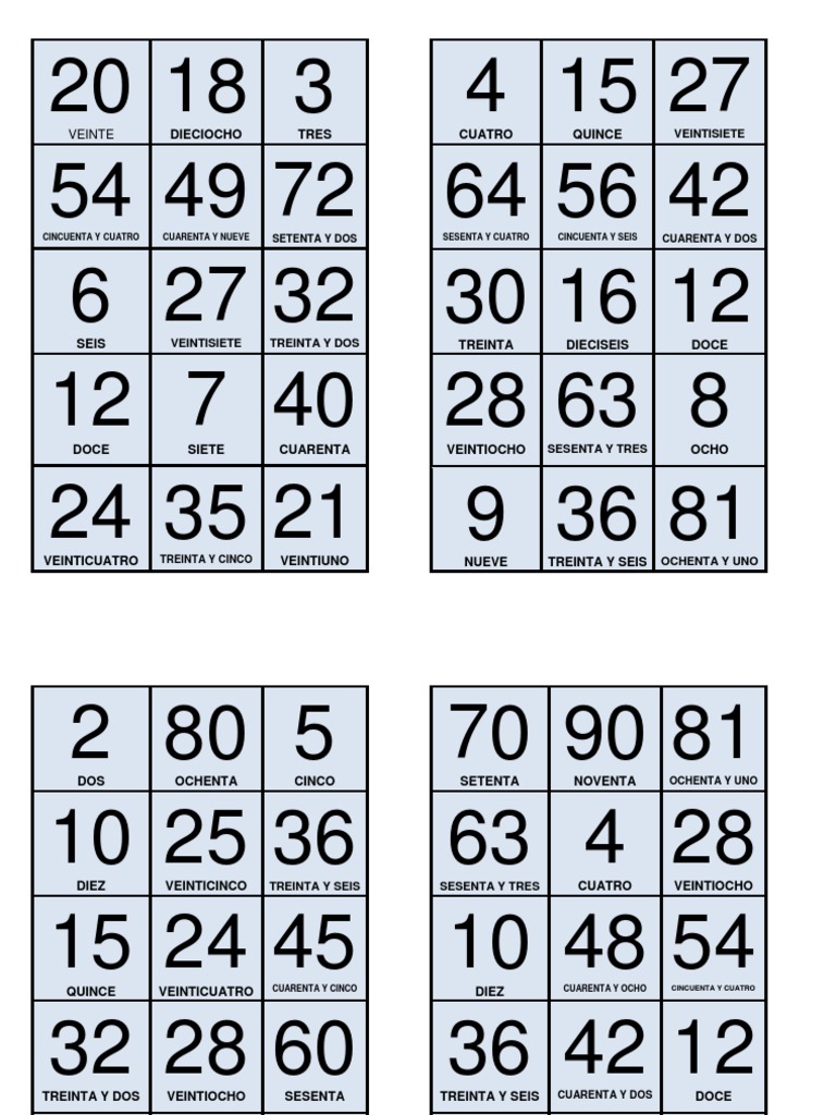 Loteria de Multiplicaciones PDF