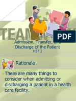 Procedures for Admitting, Transferring & Discharging Patients