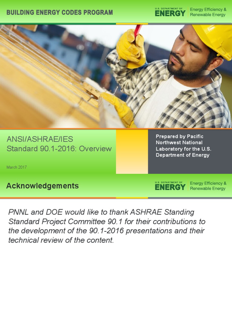 Ansi/Ashrae/Ies Standard 90.1-2016: Overview: Building Energy Codes ...