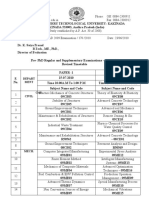 JNTUK Pre-PhD Exam Revised Timetable July 2010