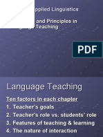 Course: Applied Linguistics Techniques and Principles in Language Teaching
