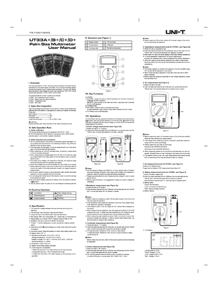 Manual Del Multimetro UT33A+ PDF