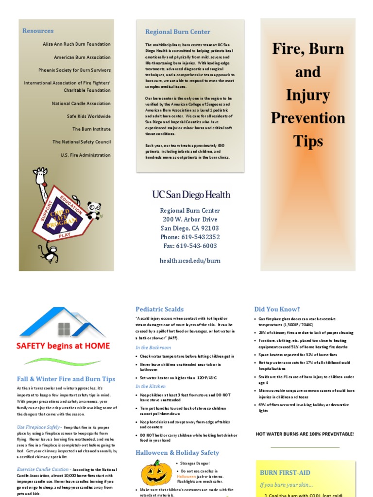 Fire, Burn and Injury Prevention Tips Resources Regional Burn Center