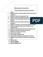 Meditation Benefits: Reduces Reactivity Reduces Substance Use