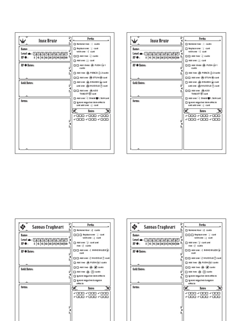 Character Sheets Starting Classes Download Free Pdf Leisure Sports