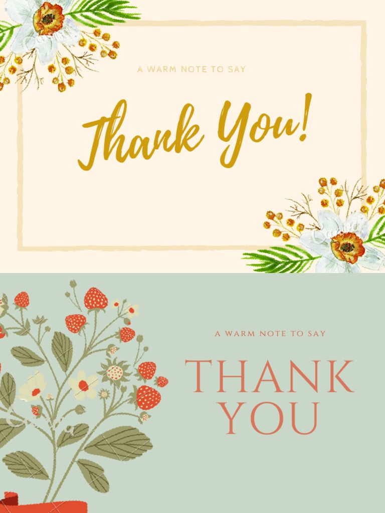 Heartfelt Thank You Note Template | PDF