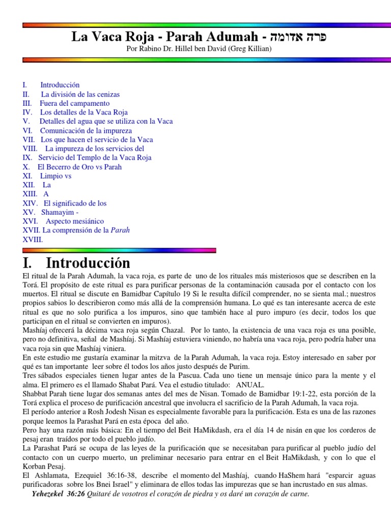 La Vaca Roja Ritual Y Significado Pdf Korban Moisés 