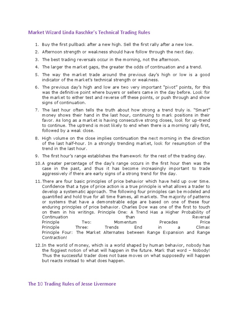 Linda Raschke's Trading Rules Explained | PDF | Market Trend ...