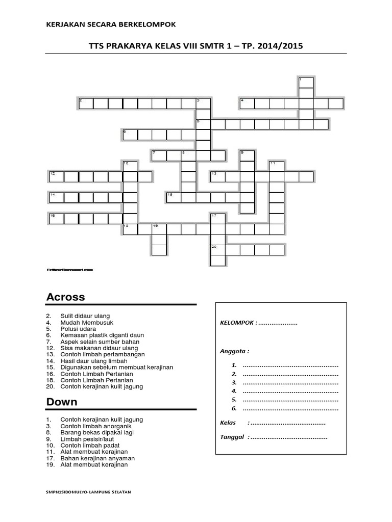 Tts Prakarya Kelas Viii Smtr 1